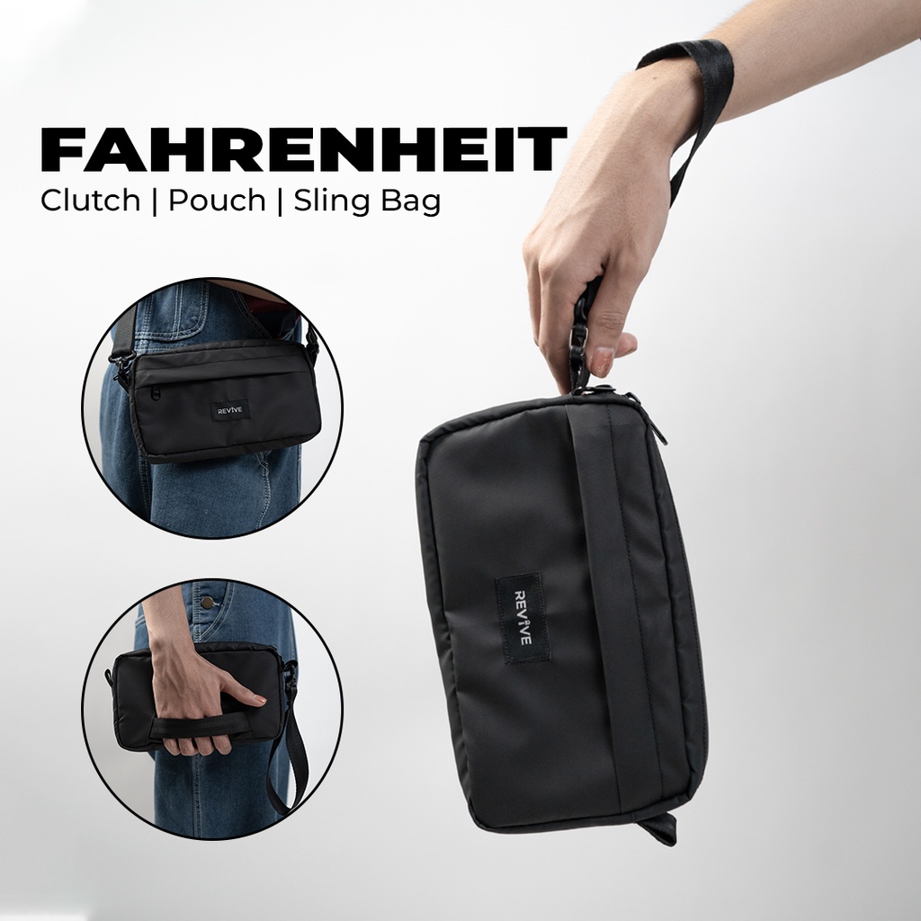 REVIVE Fahrenheit | Pouch Bag | Clutch Bag | Handbag Pria Anti Air Waterproof