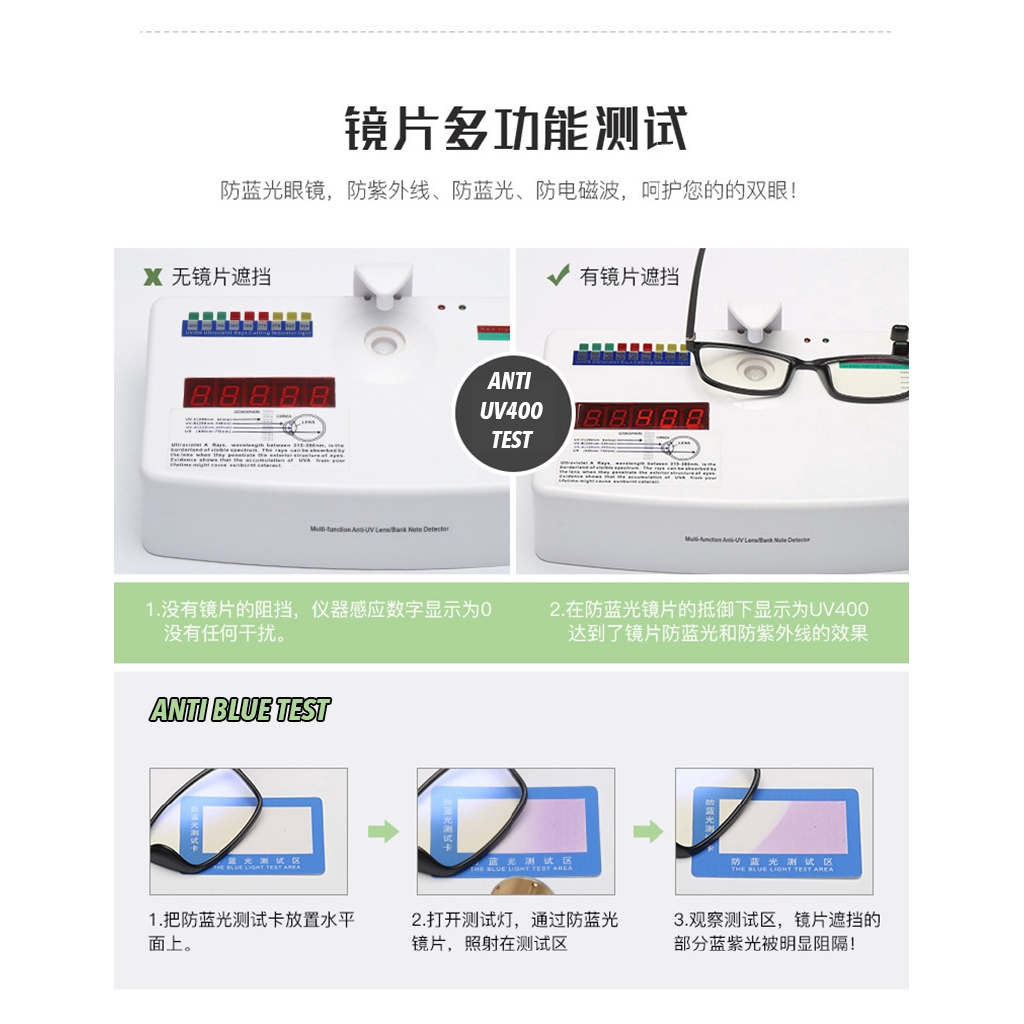 (YUZHU) Bayar di Tempat Minus 0°~400° Kacamata Myopia Optik Kacamata Anti Blue Eyeglasses