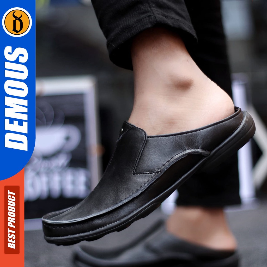 DEMOUS Akagi - Sepatu Sandal Pria Bustong Casual Kulit Asli