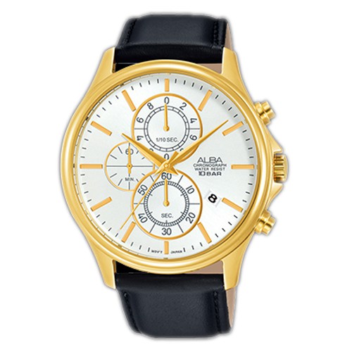 Alba Quartz AM3416X1 Chronograph Gold IP - Jam Tangan Pria AM3416