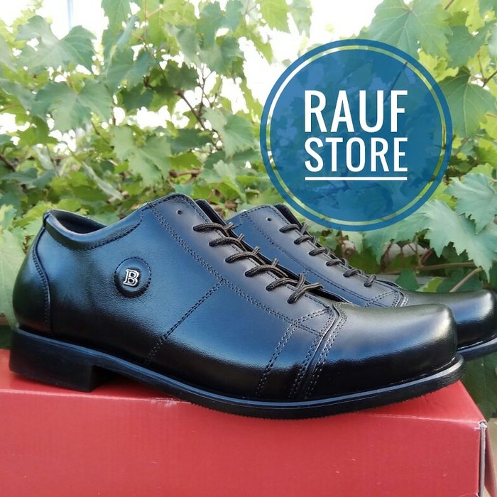 Sepatu Kantor Formal Casual Pria Bally Hitam Kulit Asli