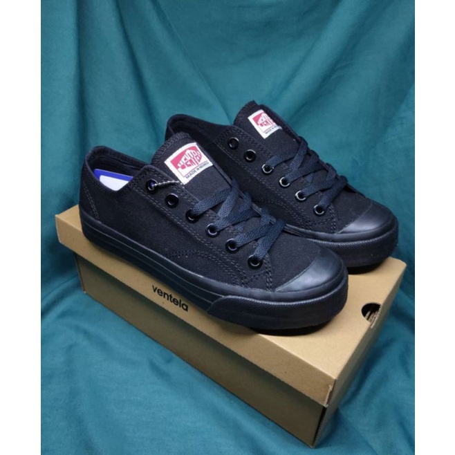 Ventela Basic Black Natural All Black Low Original Sepatu Ventella-All Black