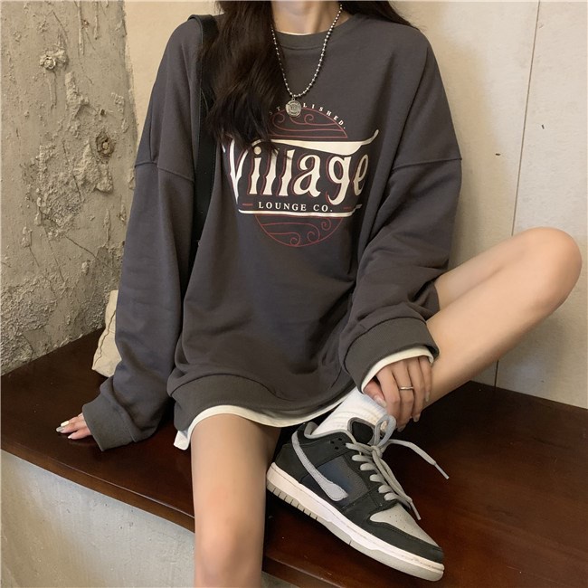 SWEATER CASUAL VILLAGE//ATASAN UNISEX KEREN//CREWNECK BAHAN FLEECE UNISEX TEBAL HALUS TERBARU.