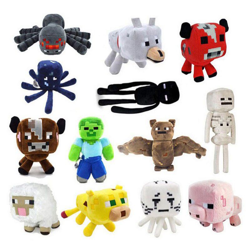 15-22 cm Permainan Kartun Boneka Mainan Merayap Enderman Serigala Lembut Mewah Plushie Boneka Mainan Hadiah Natal Untuk Anak-Anak