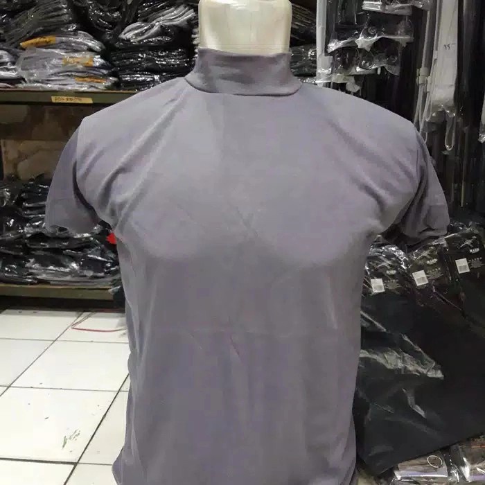 TERMURAH- Kaos Polos Coklat Leher Tinggi / Krah tinggi Security Satpam/ Polisi