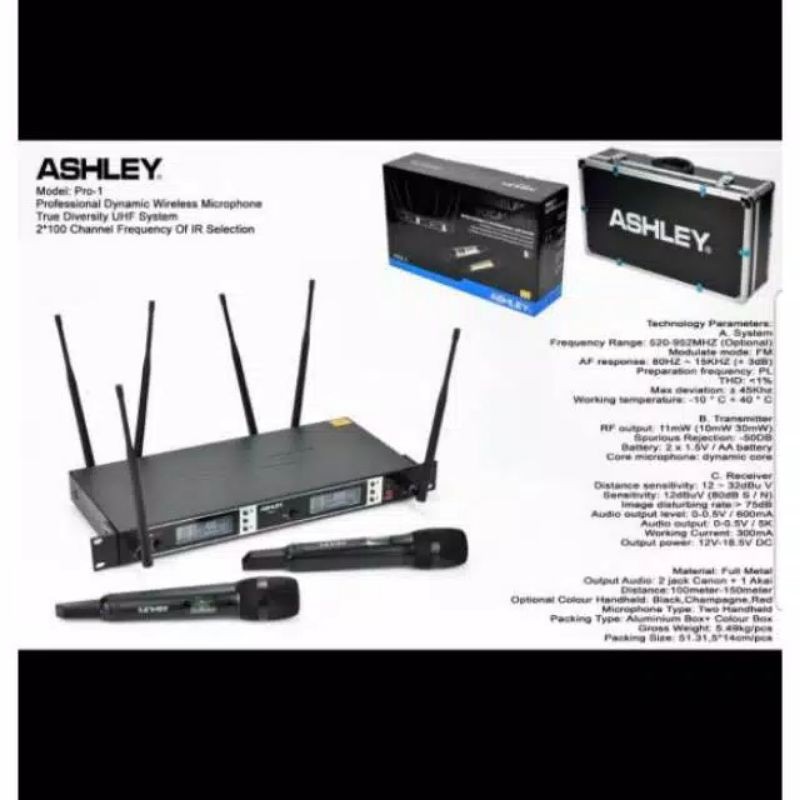 Mic wireless ashley Pro1 PRO 1 microphone Handheld