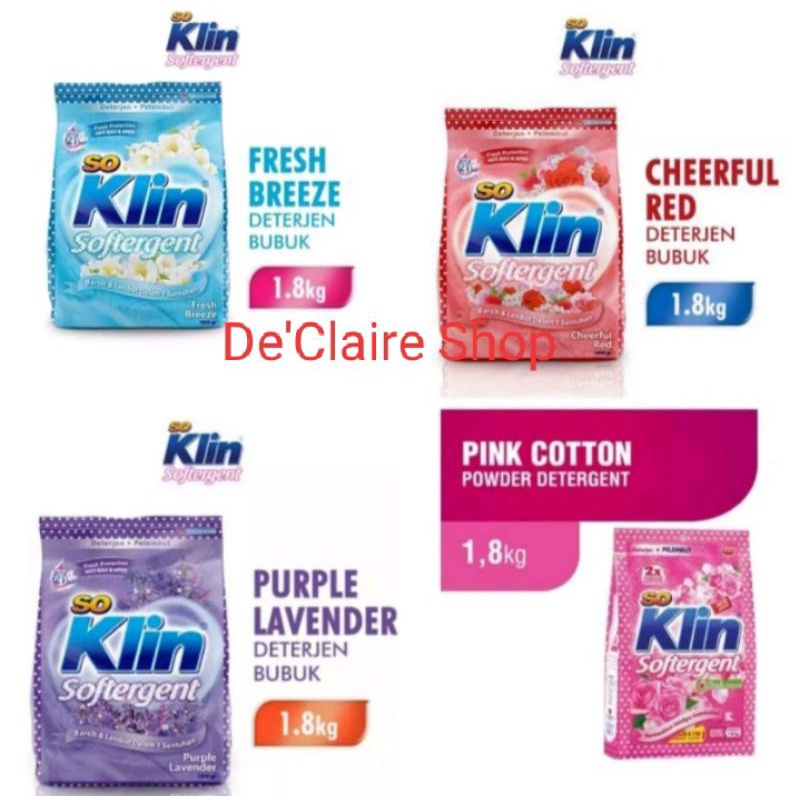 Soklin Detergen Bubuk Soft 1.8kg All varian