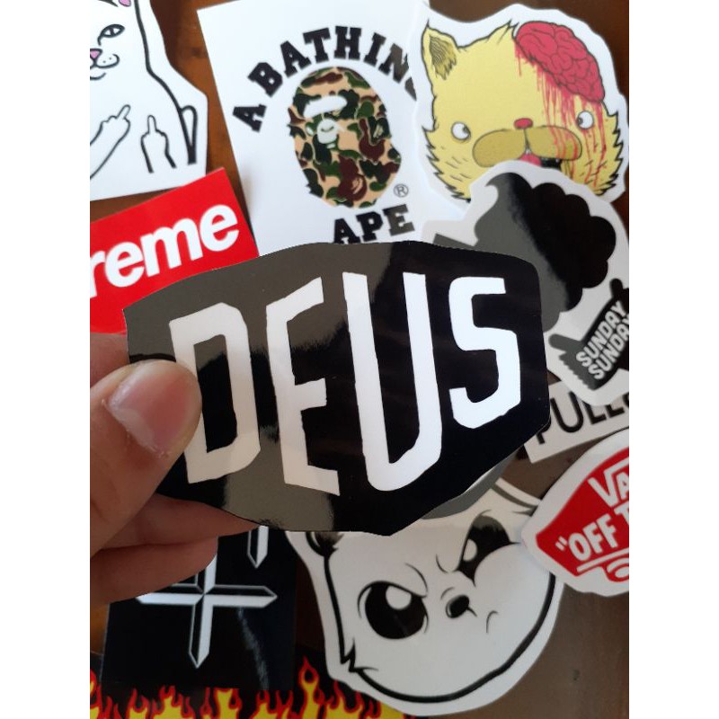 STICKER PACK DISTRO BRAND STICKER LAPTOP STICKER TUMBLER ISI 12 KOPER BRAND LOGO aesthetic deus