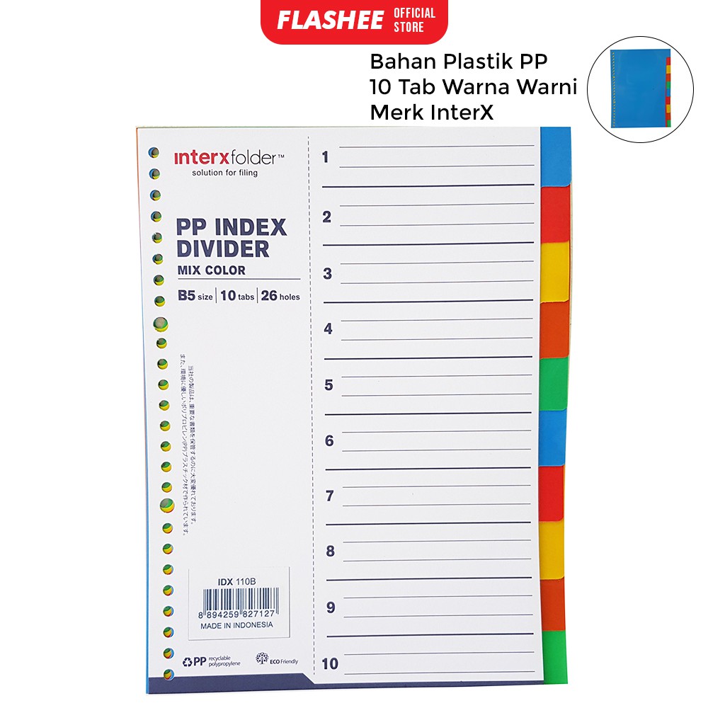 

Flashee Pembatas Binder B5 Warna Warni Divider Buku InterX Rainbow Pembatas Buku Warna Menarik