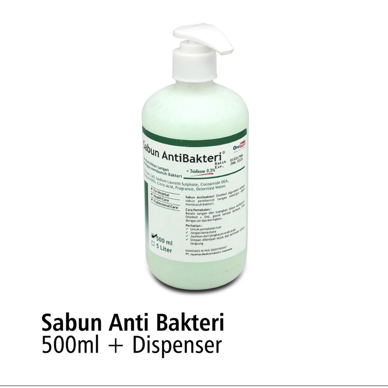 Sabun Anti Bakteri 500ml + Dispenser Onemed