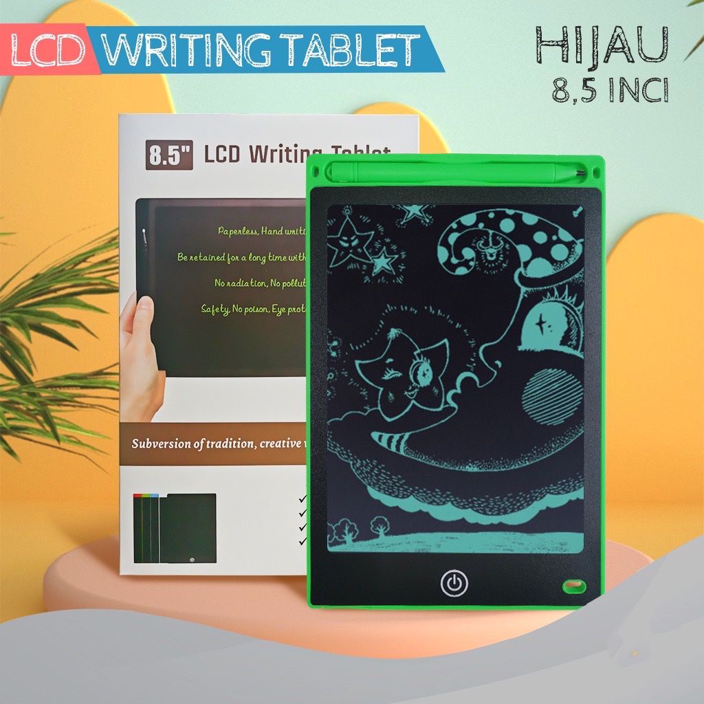LCD Drawing Writing Tablet 8.5 Inch Mainan Papan Tulis Hapus Board Digital Pad Edukasi Pen Gambar-8