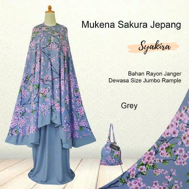 Mukena Bali Jumbo Motif Sakura Paradise