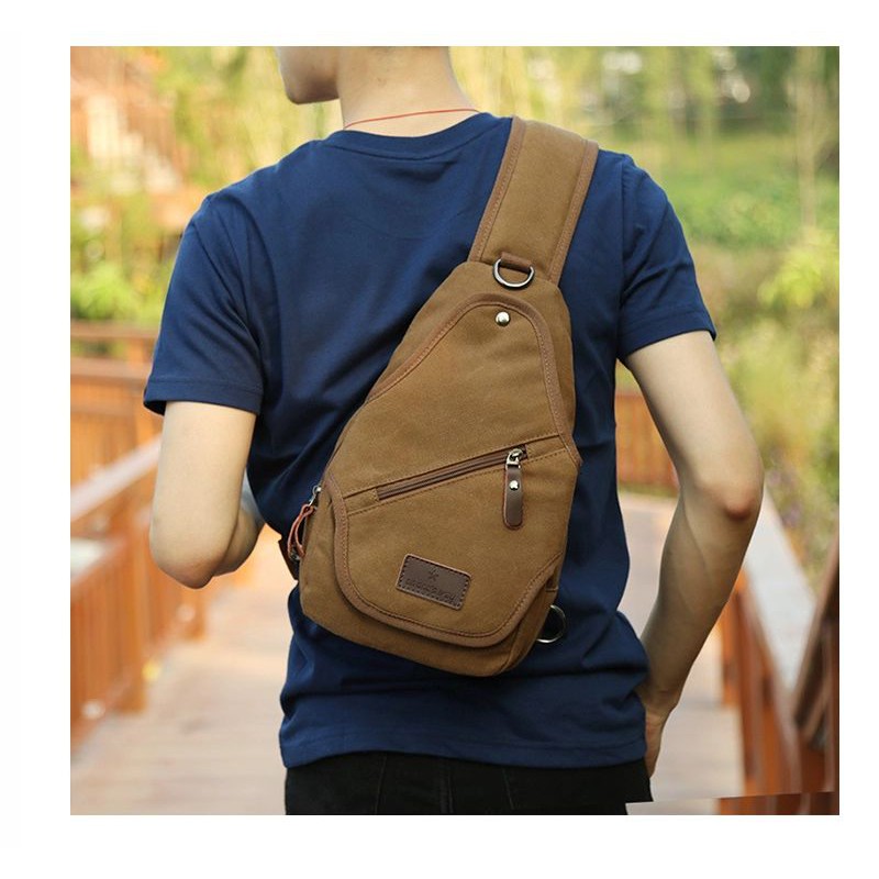 body bag - pria - kanvas - tas kanvas - sling bag