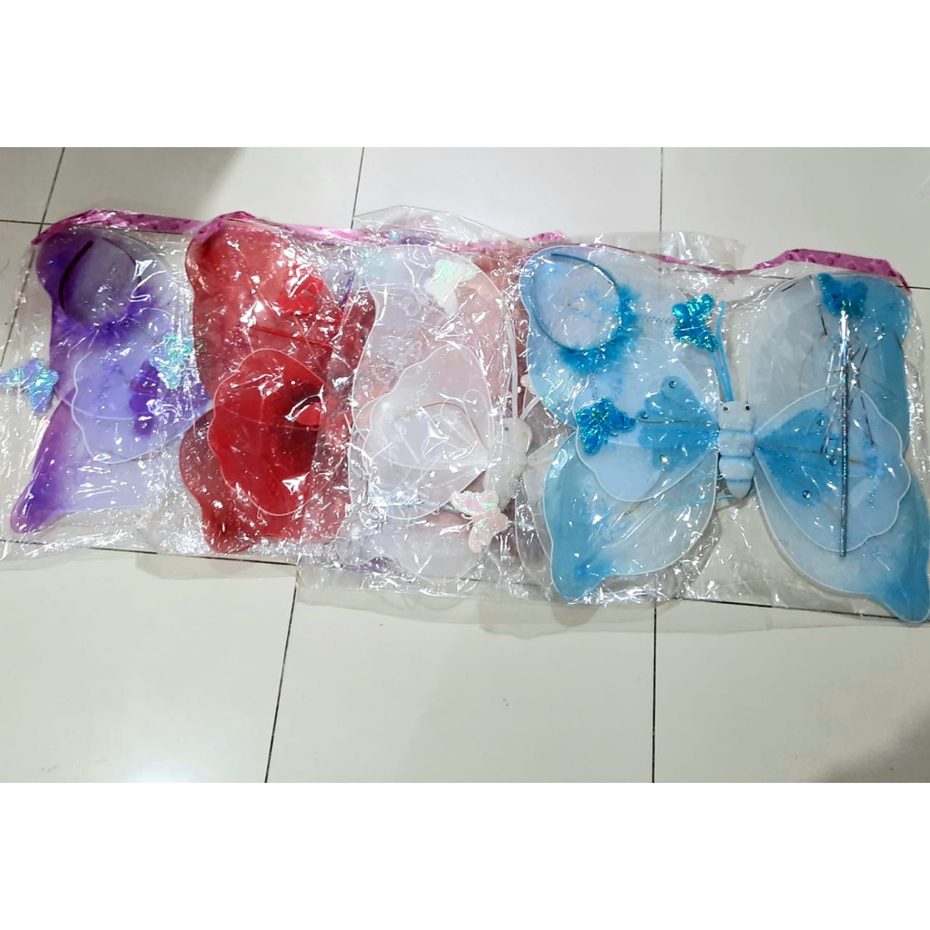 SAYAP KUPU SET COSPLAY ANAK KOSTUM SAYAP MURAH SAYAP ANGEL MALAIKAT ANAK