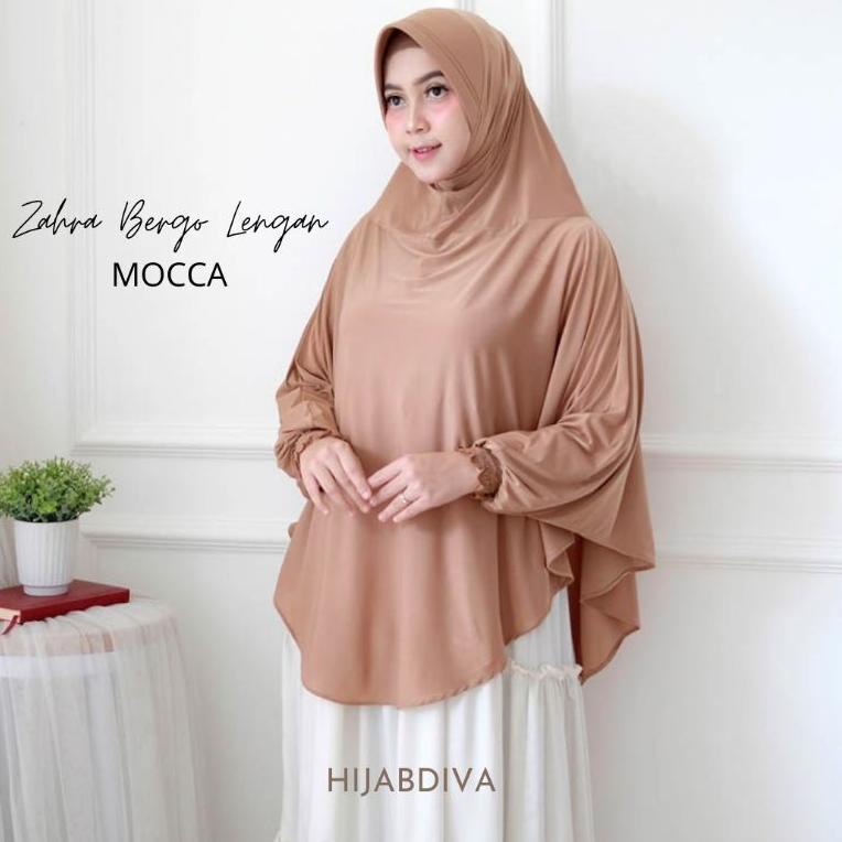 [PRODUK VABP0] Bergo Lengan Jilbab Tangan Jumbo Pad Busa Jersey Zoya Premium ZAHRA FATIMAH LENGAN OR