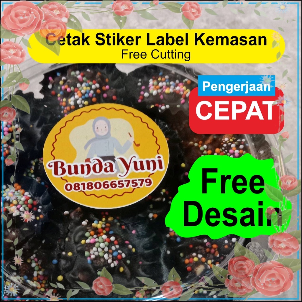 Stiker Custom Label Makanan  Cetak  label Usaha  Free Design Stiker