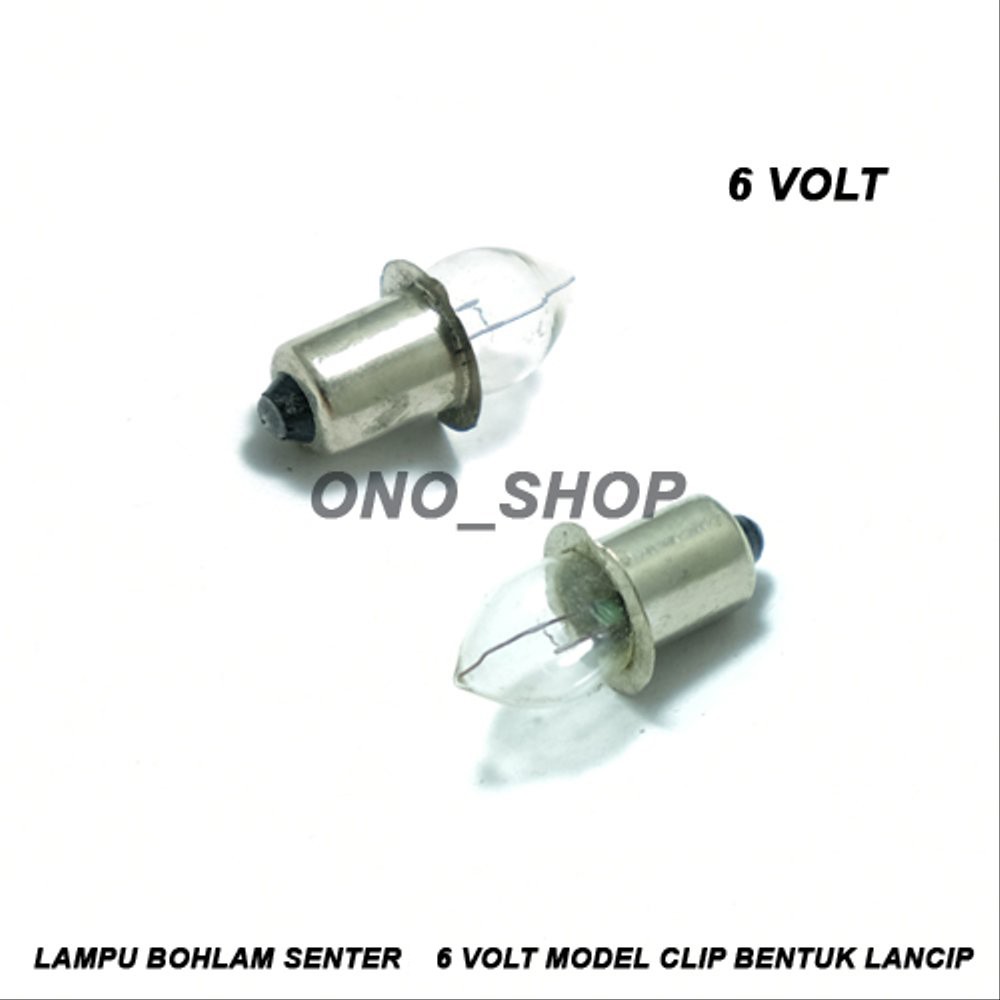 Lampu Bohlam Senter 6 Volt Model Clip Bentuk Lancip