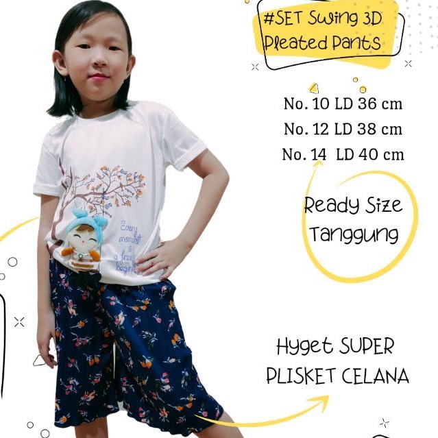 Celana Plisket PENDEK Motif anak 1-12 tahun Pleated Hot Pants