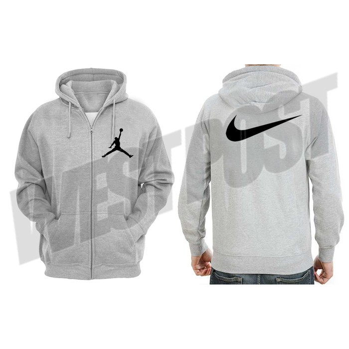 NIKE AIR JORDAN JAKET HOODIE ZIPPER ABU ABU HODIE PRIA DISTRO MURAH KEREN HALUS
