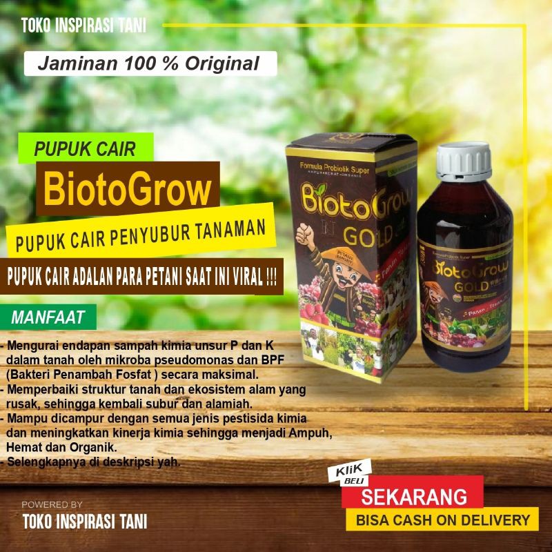 Pupuk BIOTOGROW GOLD/Pupuk Biotogrow Gold 1lt/Pupuk Organik Biotogrow Gold Original/Biotogrow Ori