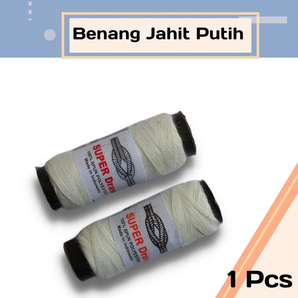 Benang jahit putih 1 pcs