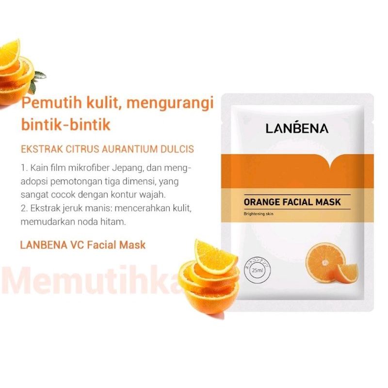 ORI !! (COD) LANBENA SHEET MASK BPOM