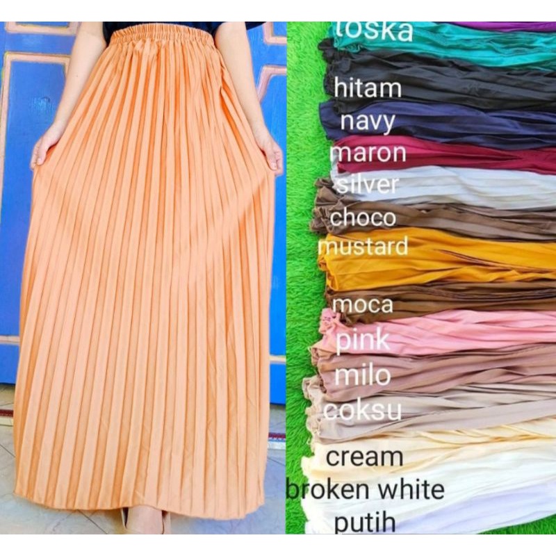 Rok plisket klok premium/rok plisket lipatan besar(part 3)