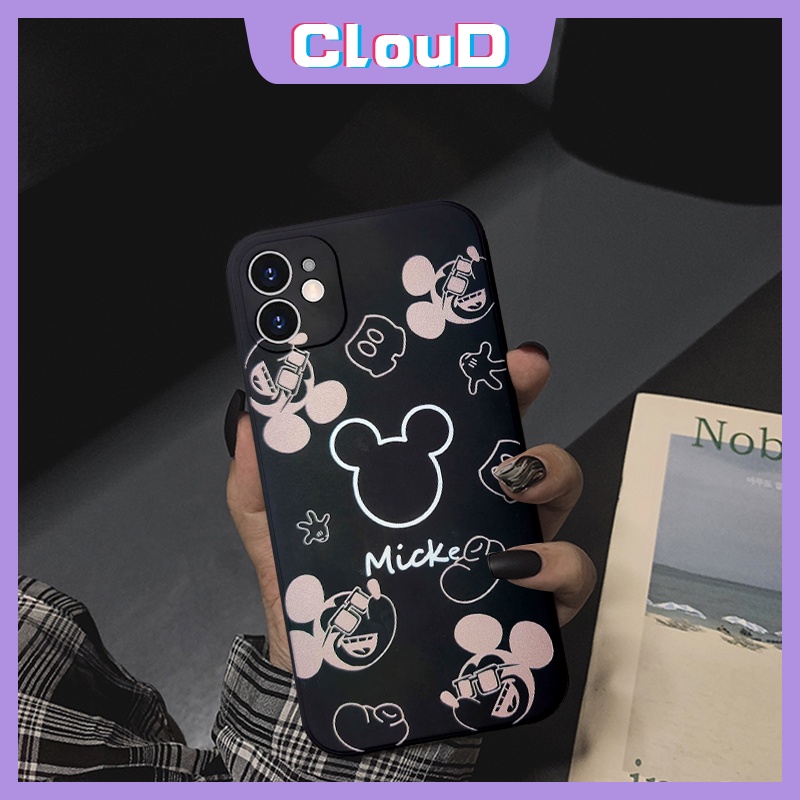 Casing TPU Oppo A57 2022 A76 A74 A16 A54 A12 A15 A95 A96 A36 A31 A33 A53 A5S A7 A11 A35 A1K A5 A9 2020 Reno 4F 5F Motif Mickey Minnie Mouse 5F 4 Case Pelindung Earphone Bluetooth Airpod