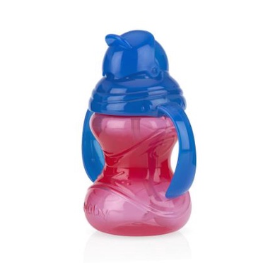 NUBY Kids Twin Handle Flipit With Straw 300ml - Botol Minum Anak dengan Sedotan Anti Tumpah - BPA FREE