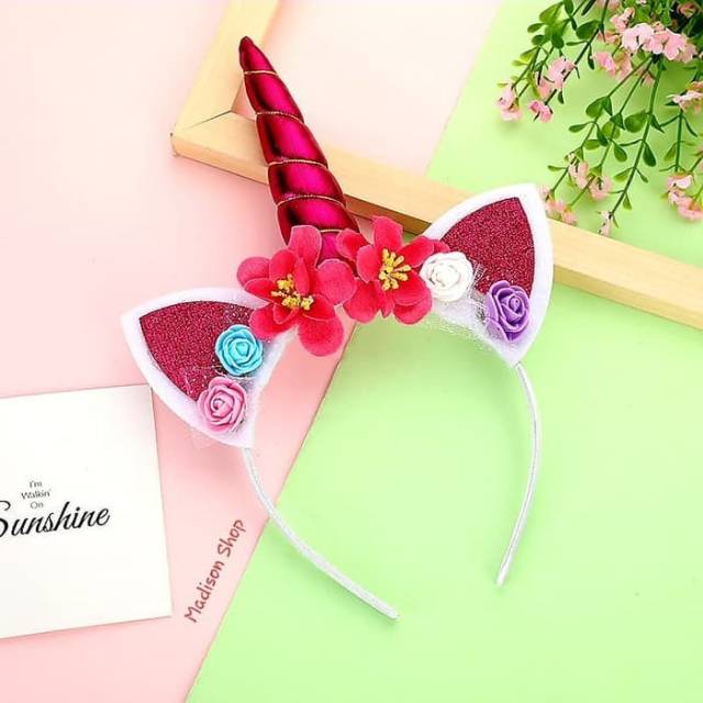 Bando Unicorn Murah Aksesories Rambut Kostum Tanduk Unicorn Cosplay