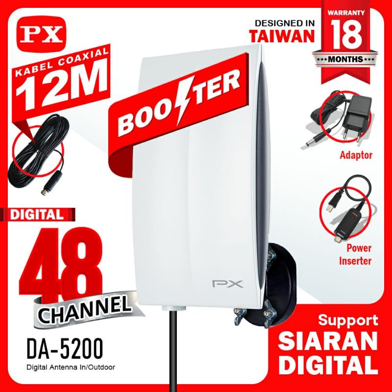 ANTENA TV DIGITAL INDOOR / OUTDOOR PX DA-5200 PX DA5200 Garansi resmi 18bln