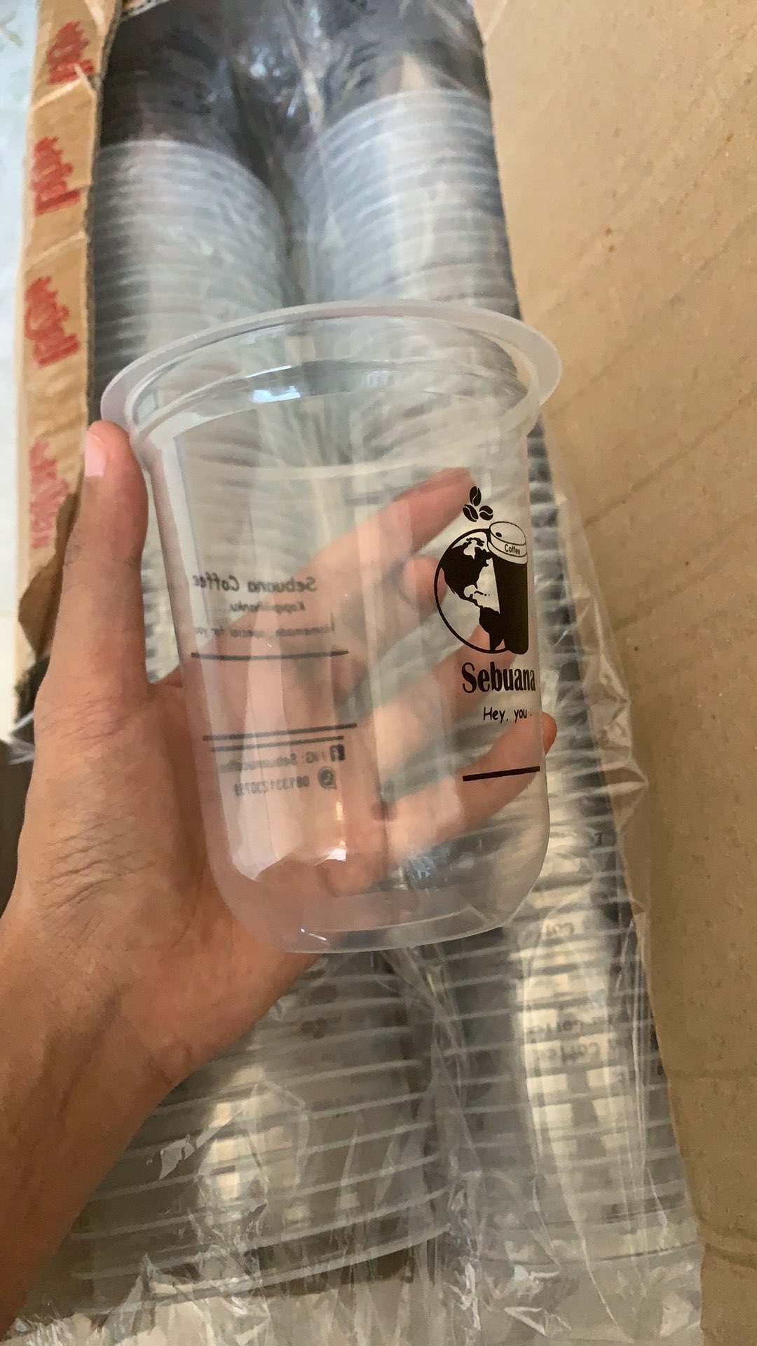 Sablon Gelas Plastik Oval 14oz 16oz 200pcs