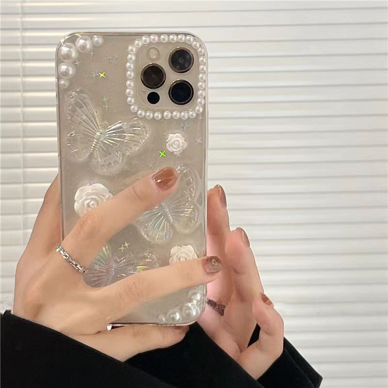 Soft Case TPU Glitter butterfly 3D Cover IPhone 14 Pro Max 13 Pro Max 12 11 Pro Max X Xs Max XR 8 7 Plus SE