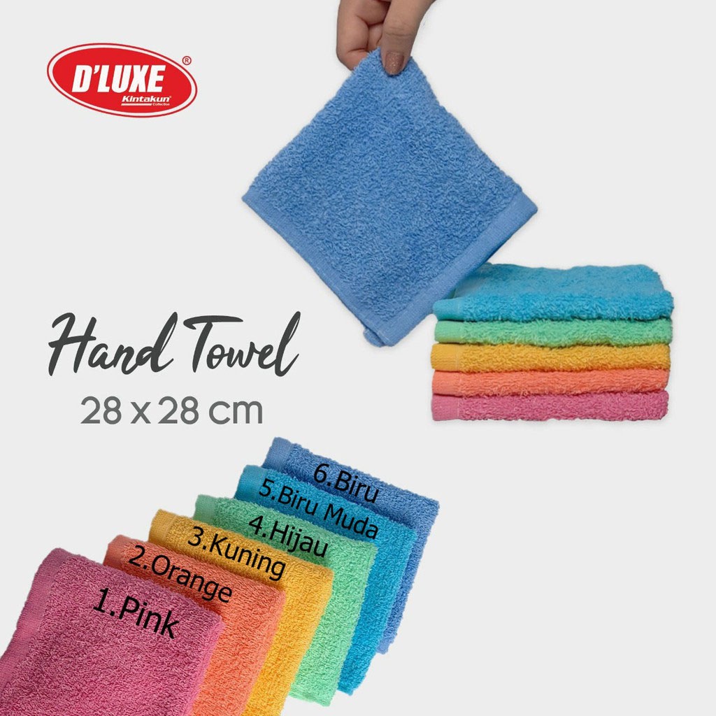 Cotton Hand Towel ( Handuk Tangan ) Ukuran 28 x 28 cm - Sapu Tangan Handuk