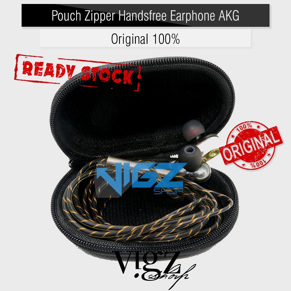 Pouch Zipper Tempat Handsfree Earphone AKG Original