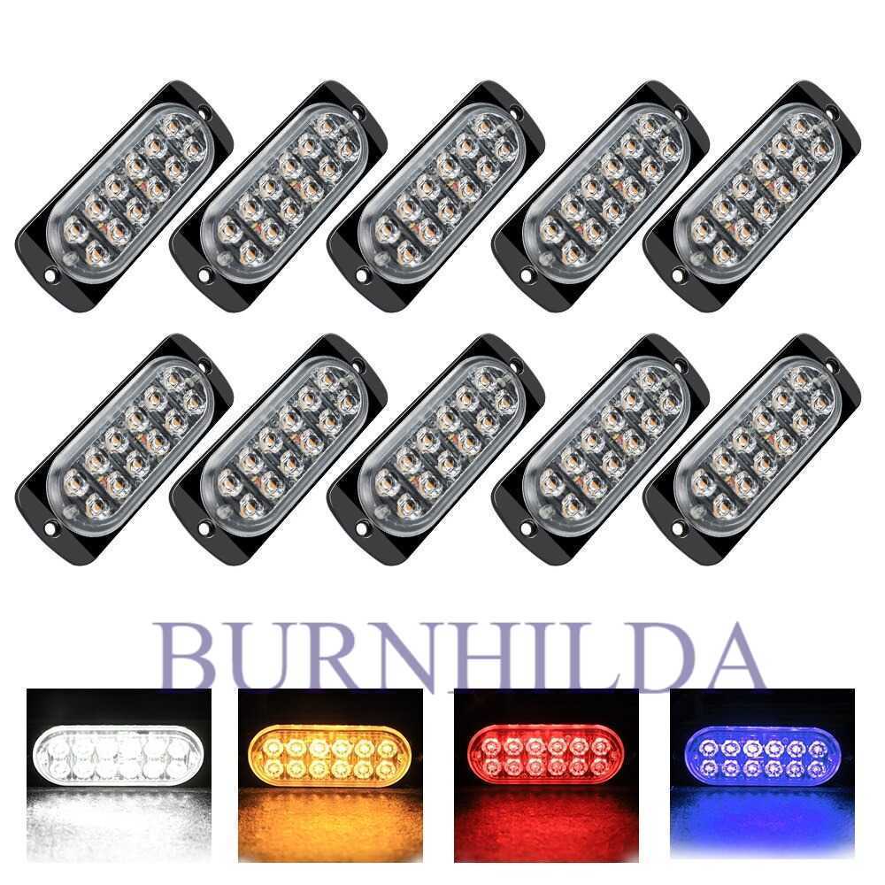 Lampu LED Mobil Warning Light 12LED 12-24V Yellow Light accesoris mobil burnhilda