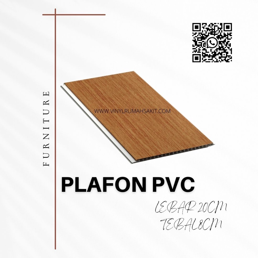 Plafon PVC Motif Serat Kayu Wood Lebar 20cm - Ketebalan 8mm
