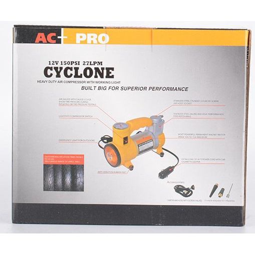 Mini Air Compressor (DC 12V) Pompa Kompresor Ban Mobil Cyclone 150psi