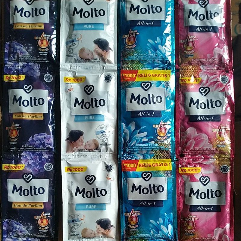Molto Pure softener 1 Renceng 20 ml isi 12-14 sachet