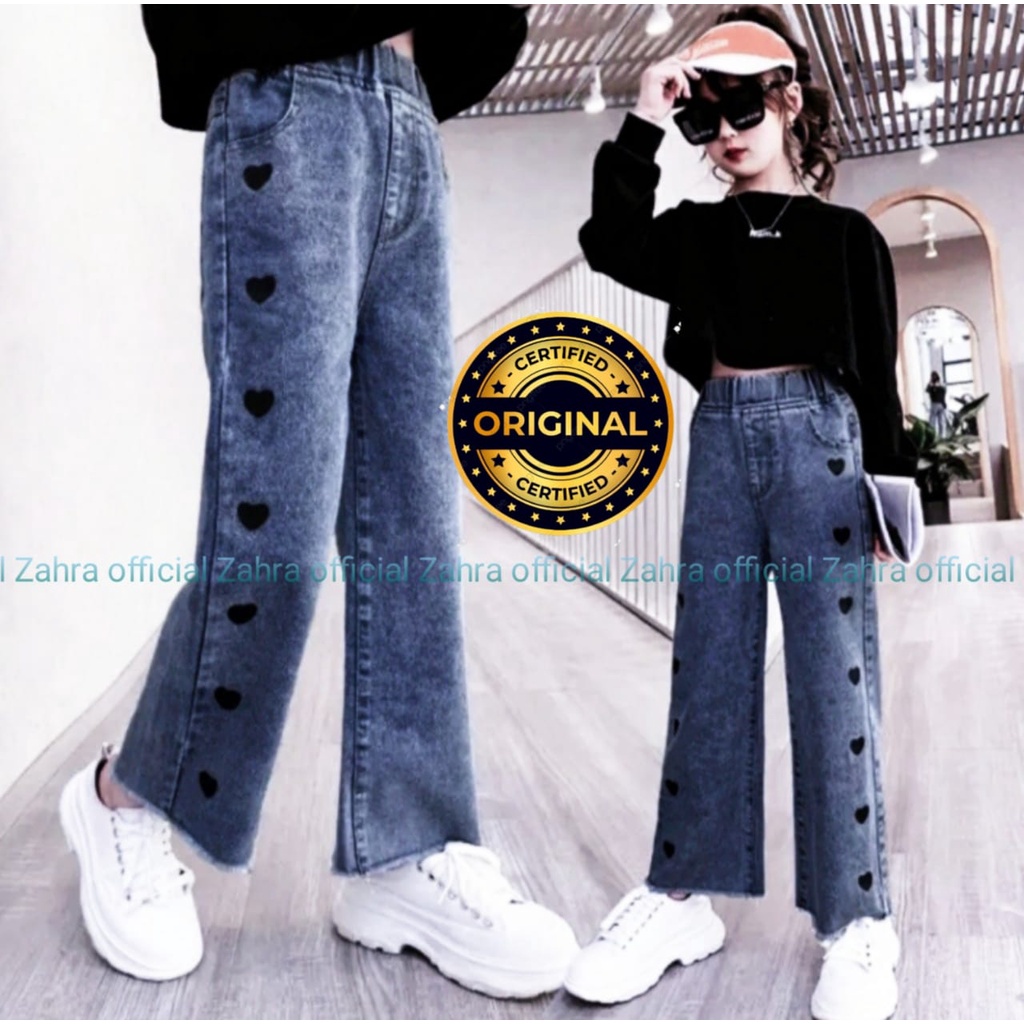 CELANA JEANS LOVE BORDIR//CELANA KULOT ANAK TANGGUNG//CELANA JEANS RAWIS WANITA//CELANA KULOT PANJAN