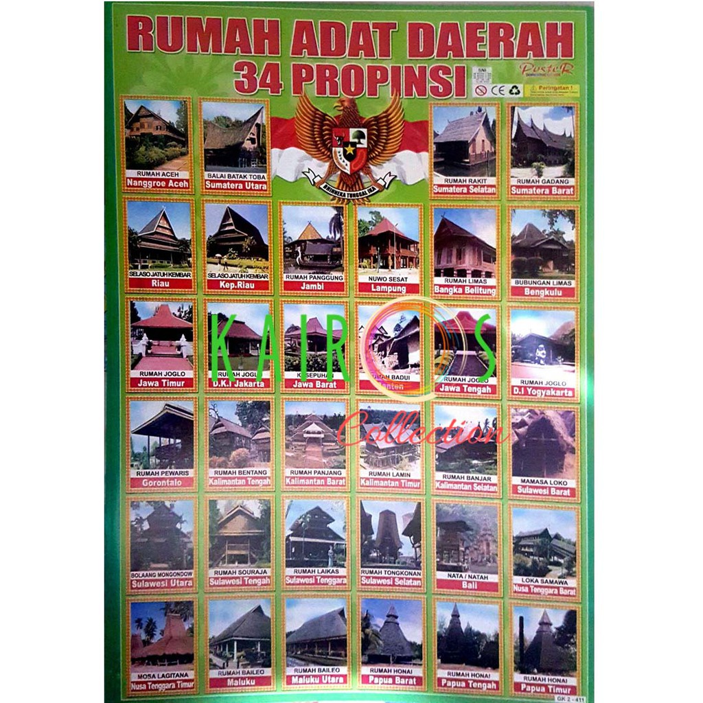 Poster Anak Belajar Rumah Adat Nusantara Indonesia