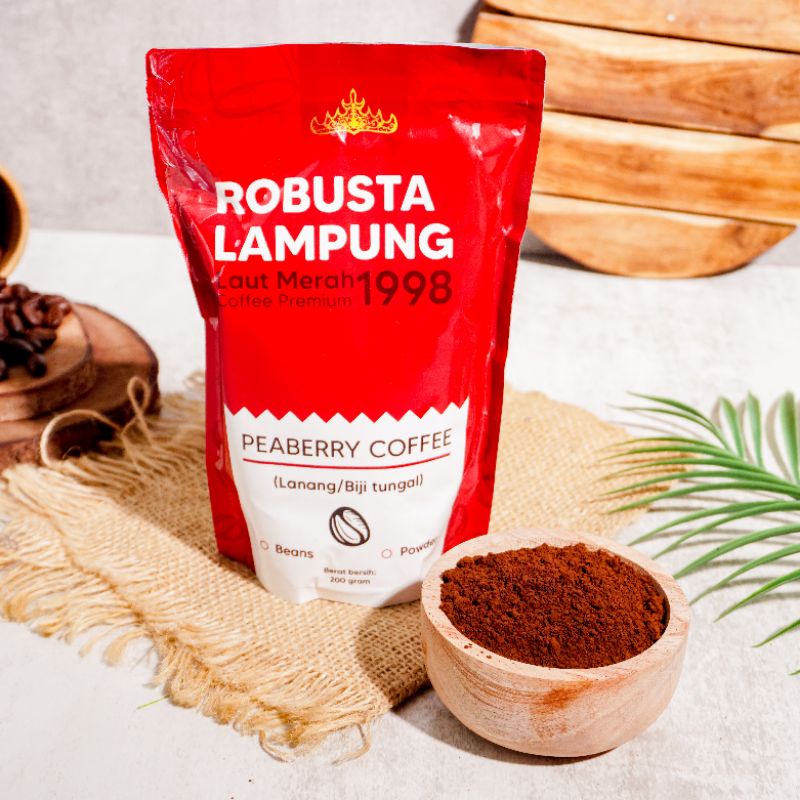 

KOPI ROBUSTA LAUT MERAH peaberry coffee original kopi bubuk cofe premium 200 gram