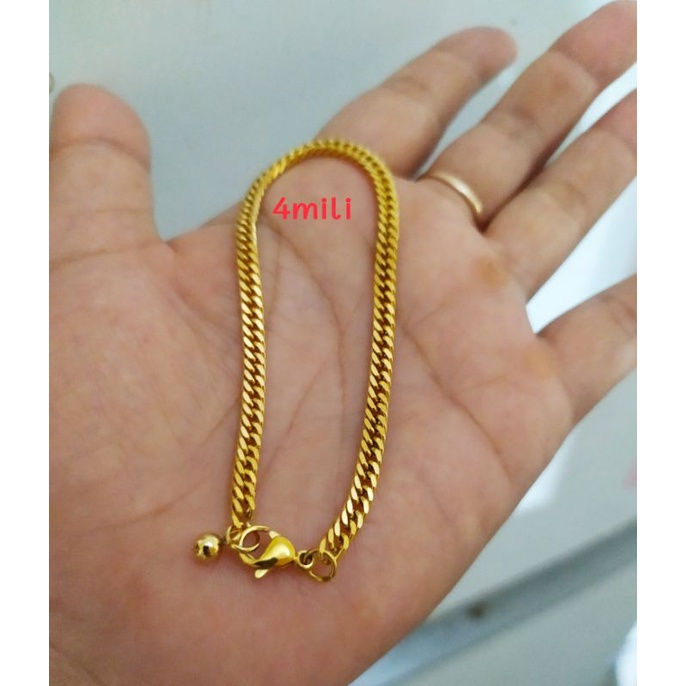 GELANG TITANIUM ASLI, TDK HITAM, ANTI KARAT SELAMANYA-4mili