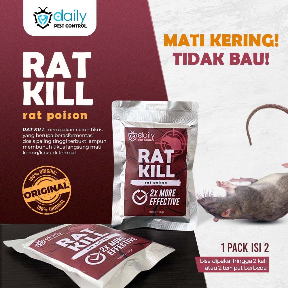 Racun Tikus Mati Kering Ampuh Tidak Meninggalkan Bau Pembasmi Hama Tikus Mati di Tempat Daily Rat Kill