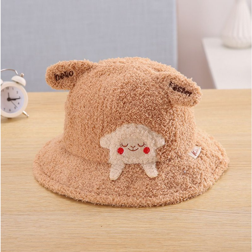 Topi Bucket FLEECE Domba Anak 0 - 4 tahun Sheep Import Korean Style CBKS VC