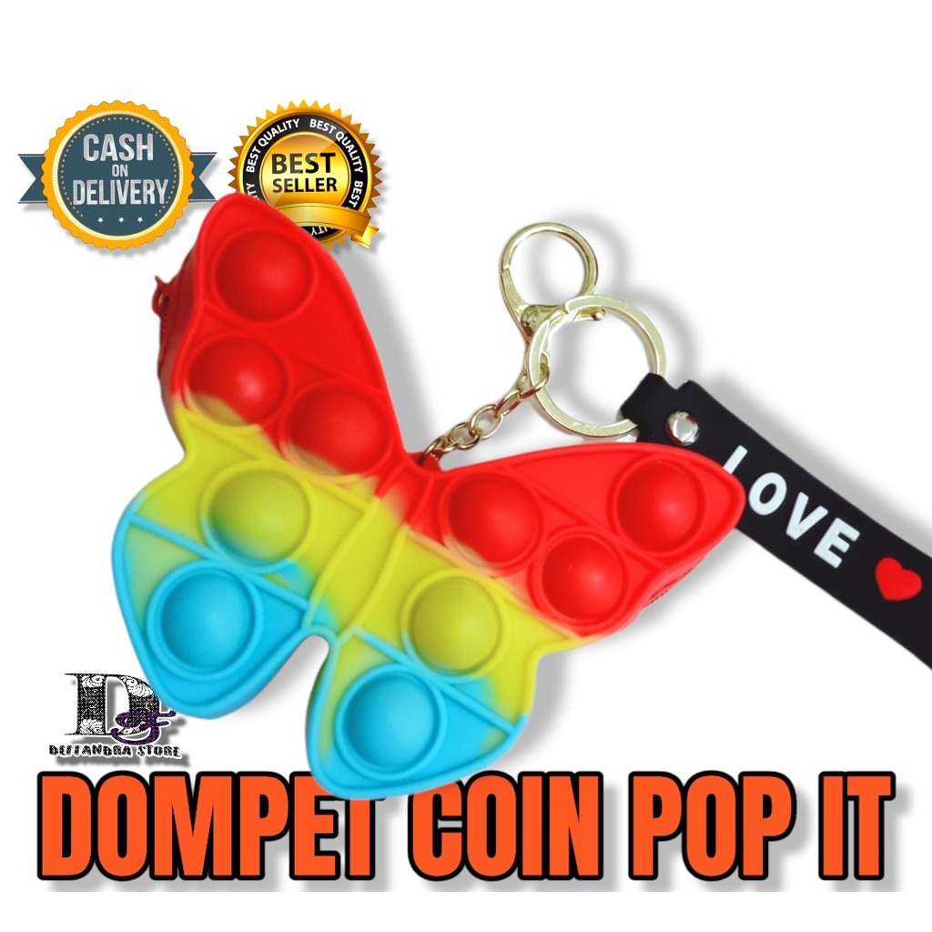 Dompet Koin Wanita Mini Rainbow Pop It Warna Karakter / Dompet Wanita
