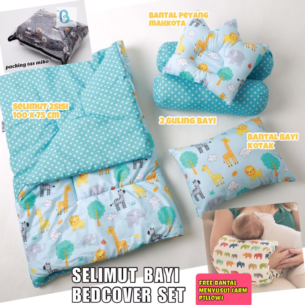 FREE BANTAL MENYUSUI ARM PILLOW!! Baby Bed Set Bedcover Selimut Bantal Bayi Cover Alas Tidur Baby