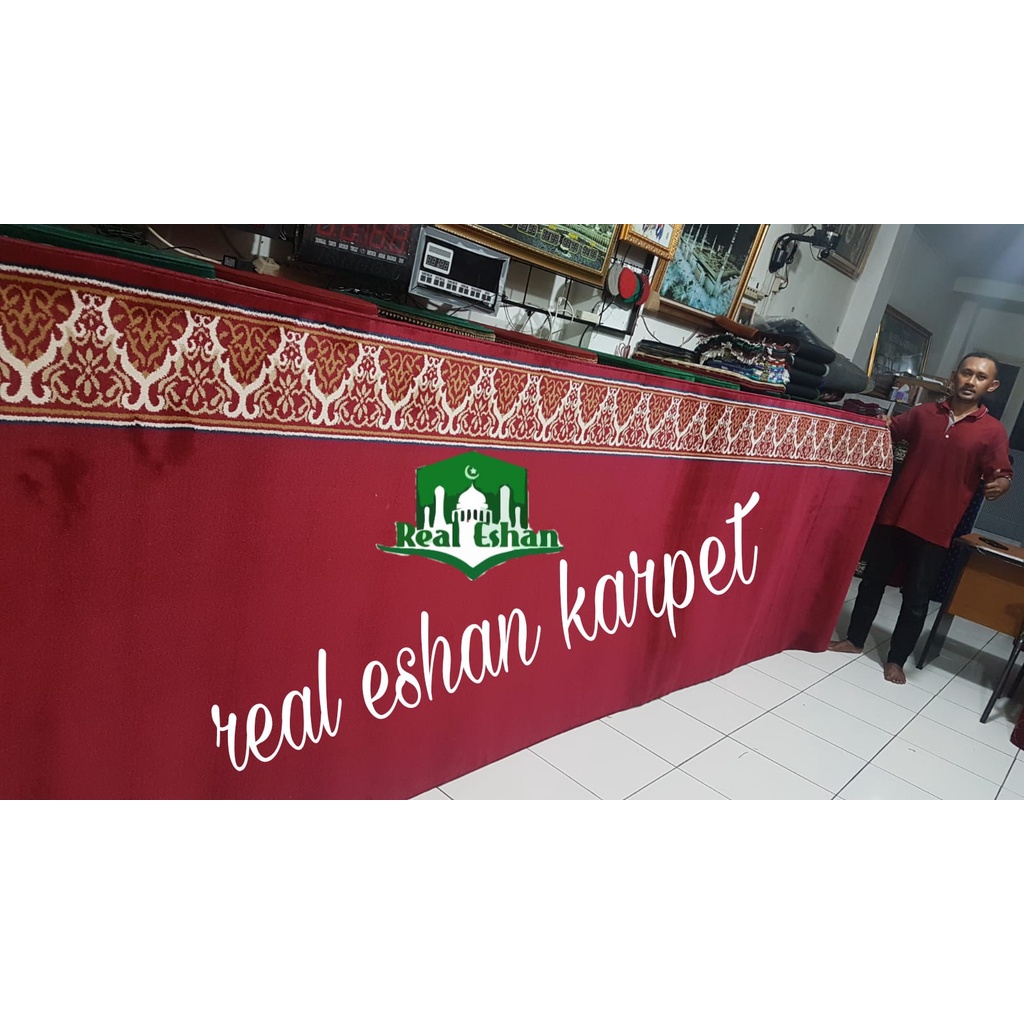 karpet masjid turki merah polos halus