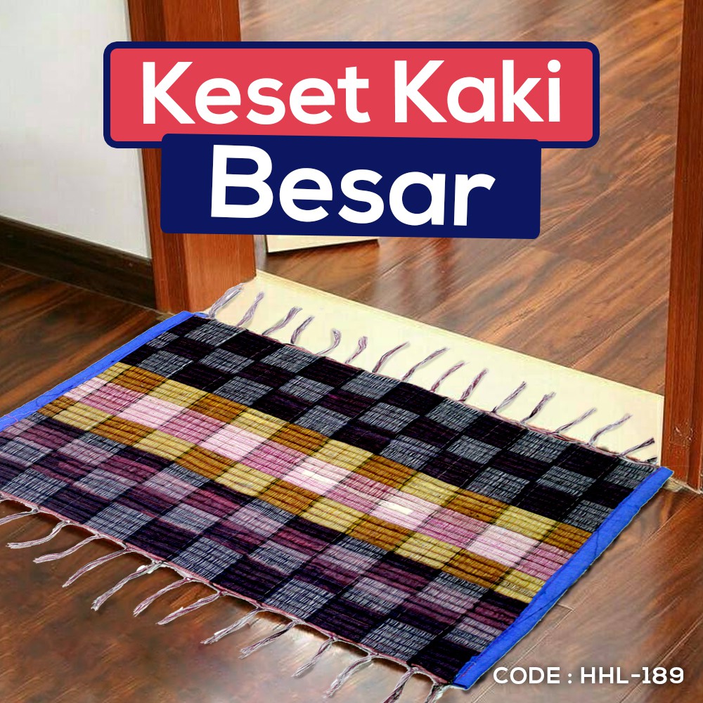 Keset Kaki Besar Keset Handuk Motif Kotak Kotak Uk 36x69cm Anti Slip- HHL-189