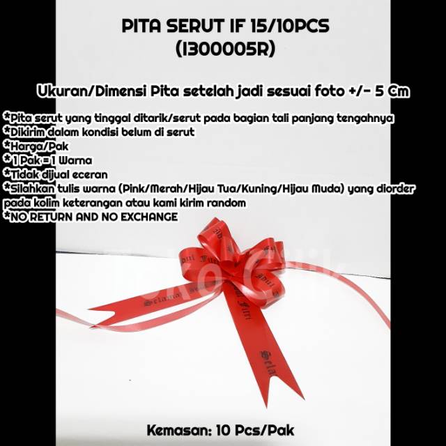 

Pita serut tarik 15" ikat kado souvenir gift parsel box seserahan